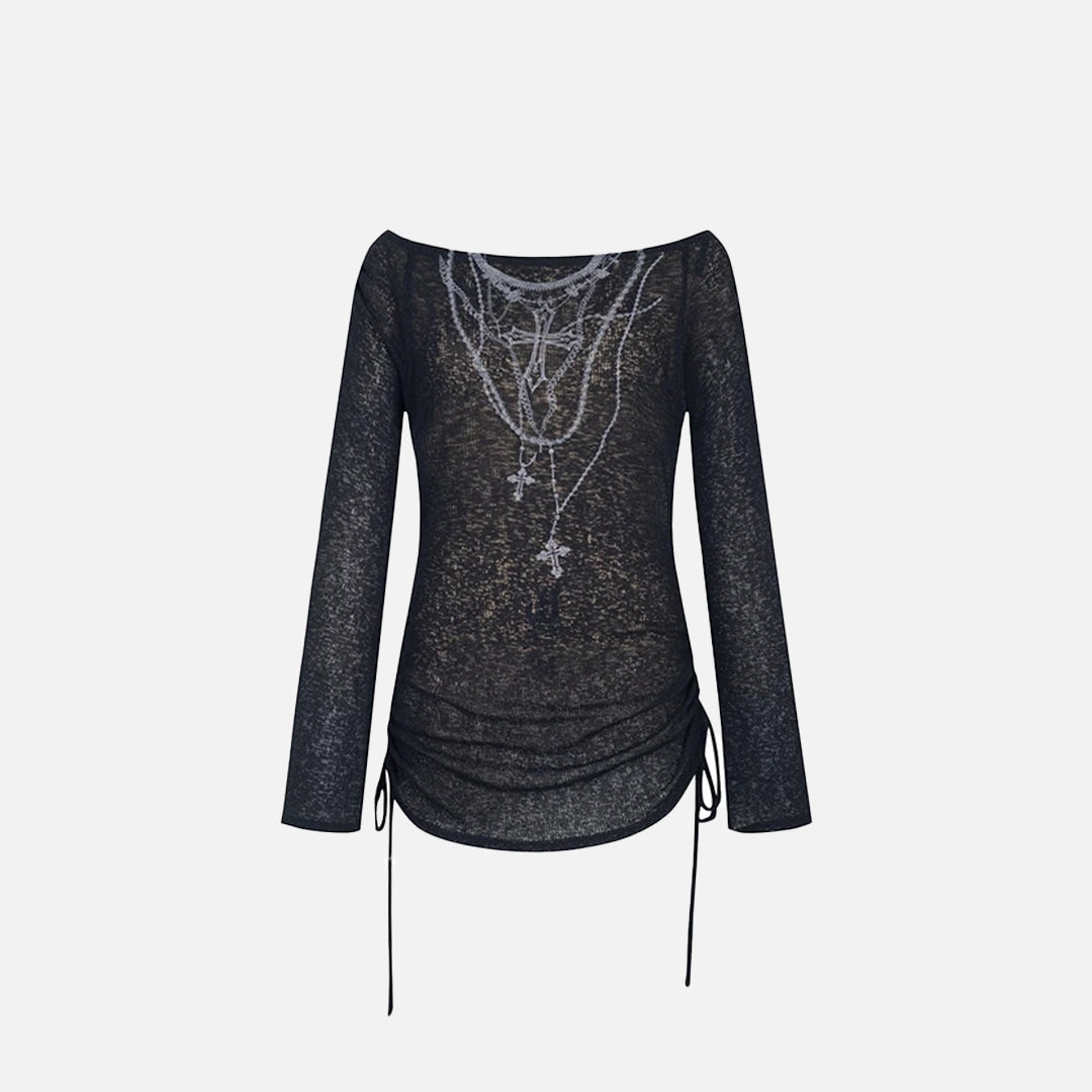 Top de manga larga grunge