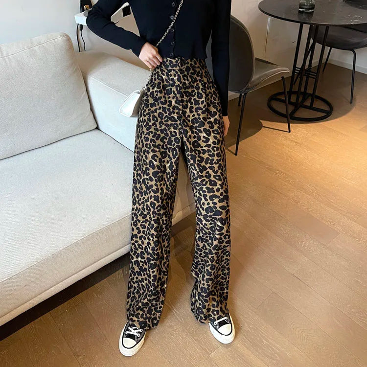 Leopard High Waist Vintage Pants