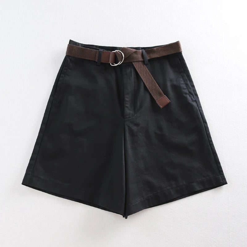 Soft Girl Solid Color High Waist Shorts