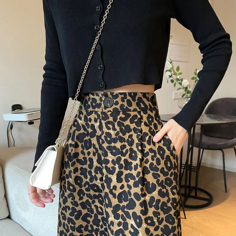 Leopard High Waist Vintage Pants