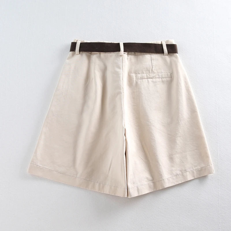 Soft Girl Solid Color High Waist Shorts