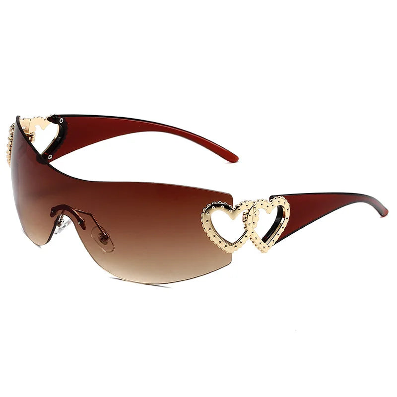 Y2K Conjoined Heart Glasses