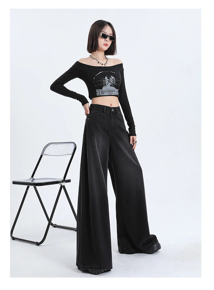 Light Blue Vintage Wide Leg Jeans