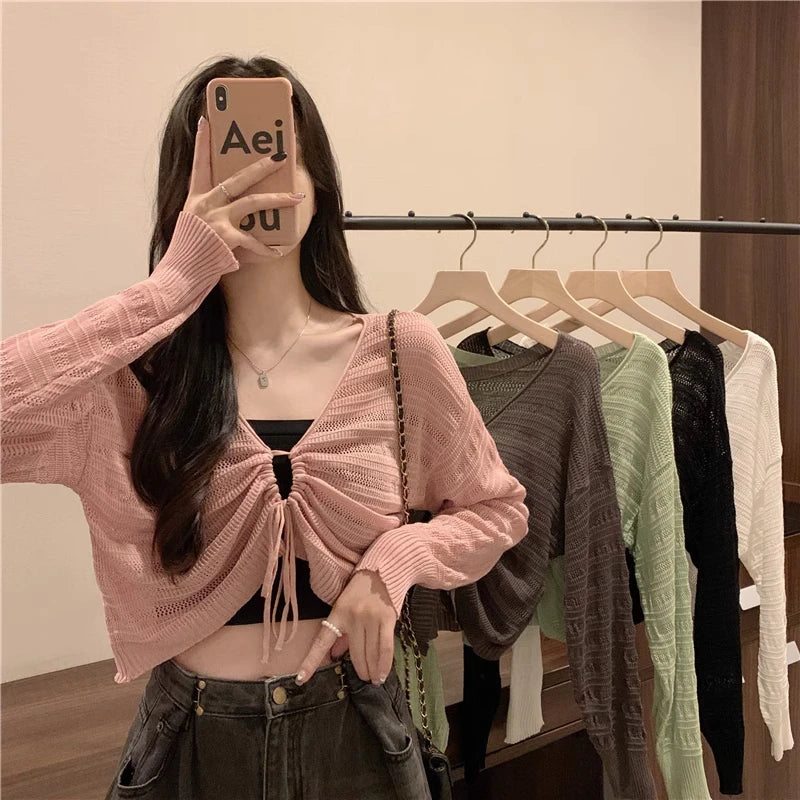 Chic Slim Solid Color Knitted Cardigan