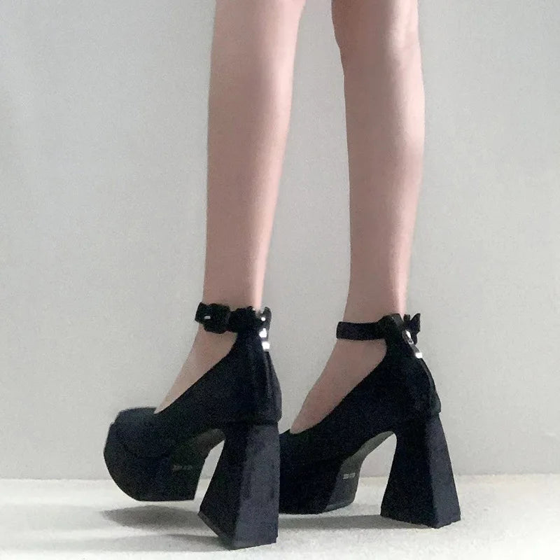 Velvet Platform High Heels