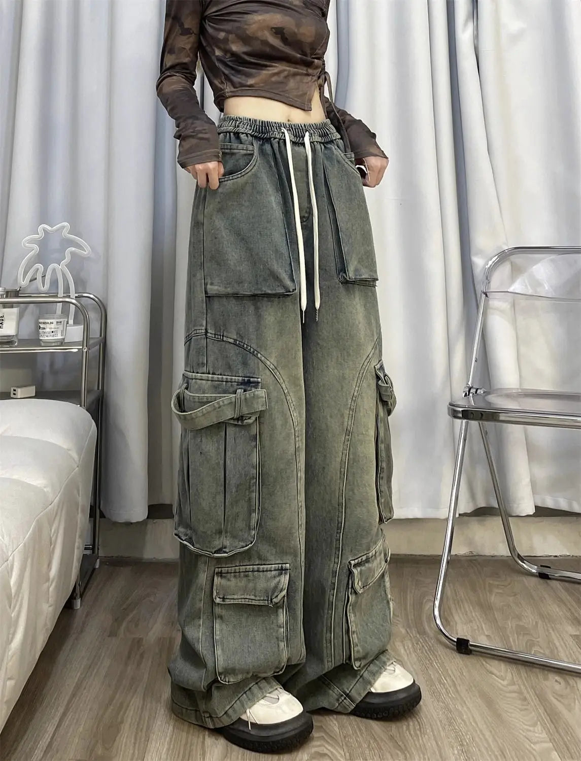 Straight Leg Multi-Pocket Cargo Pants