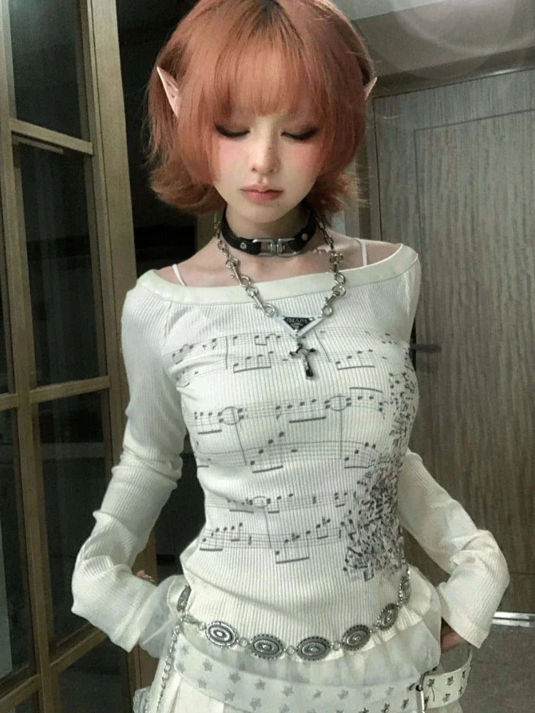 Vintage Lace Patch Slim Fit T-Shirt