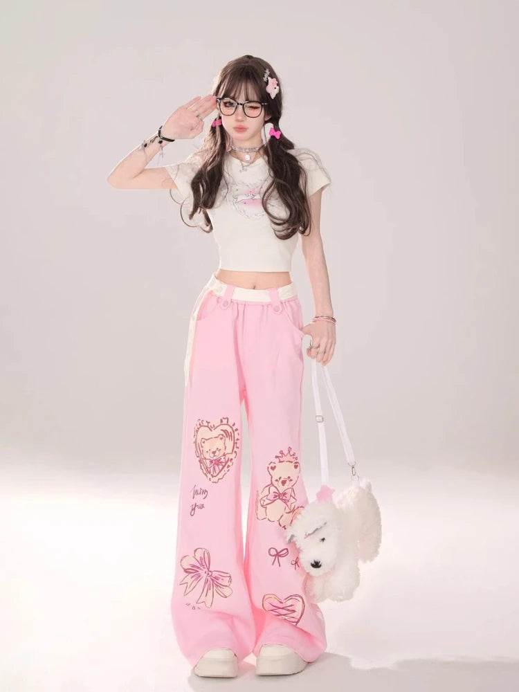 Cartoon Wide Leg Pants