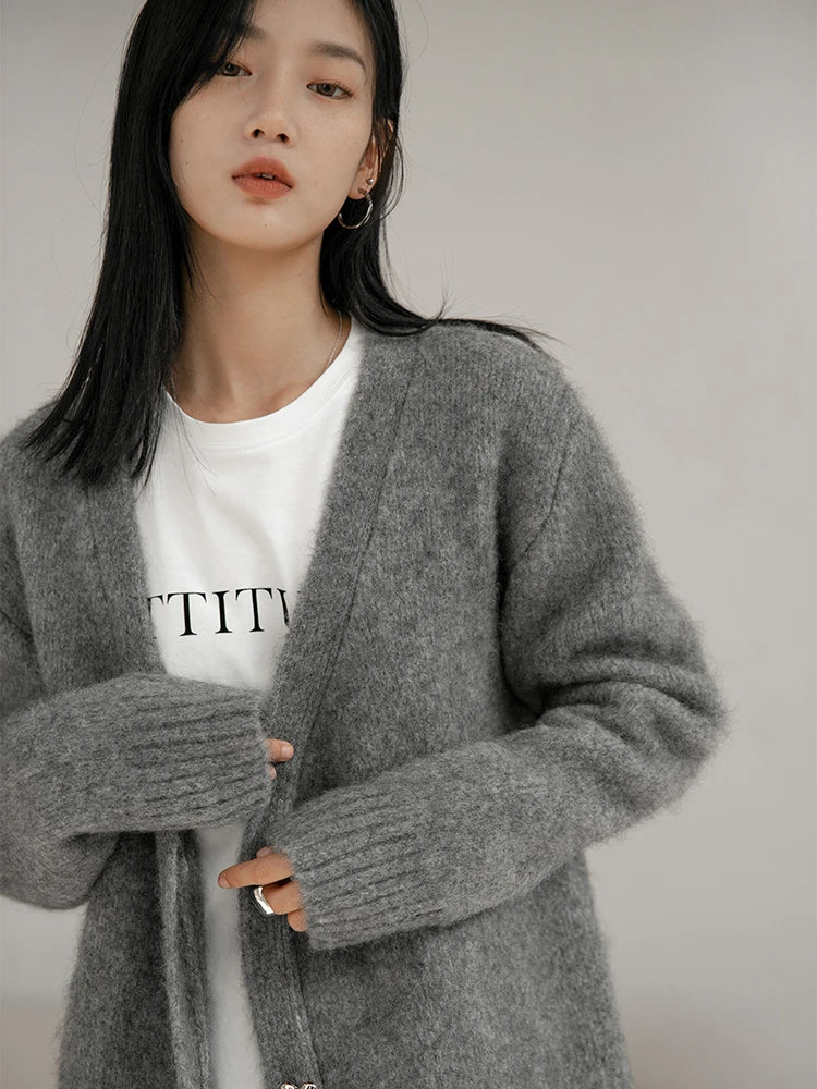 Elegant Korean Loose Knitted Cardigan