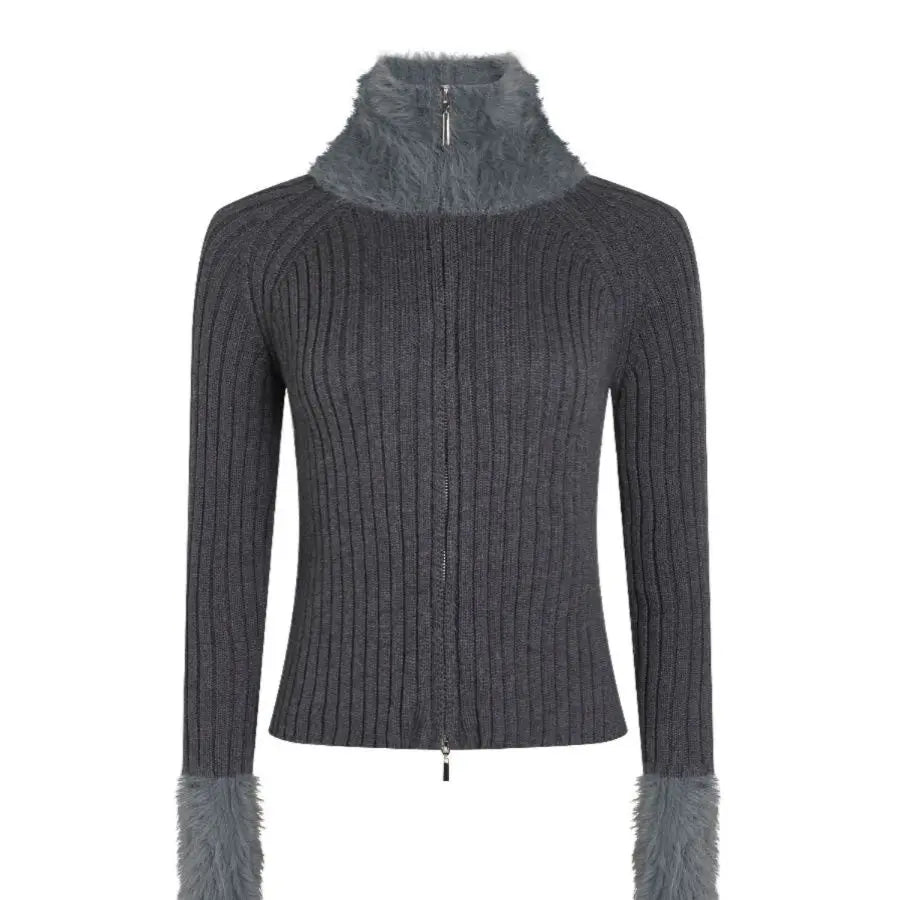 Fluffy Vintage Zipper Sweaters