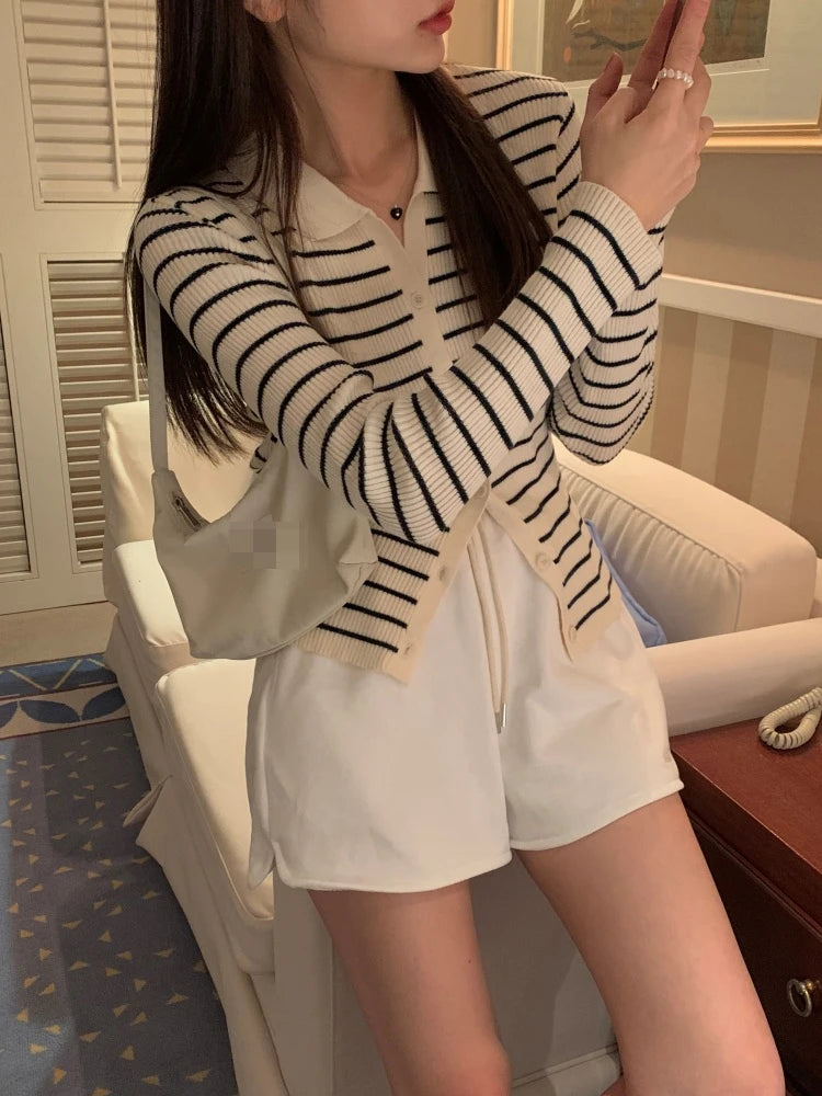 Striped Knitwear Cardigan Slim Fit