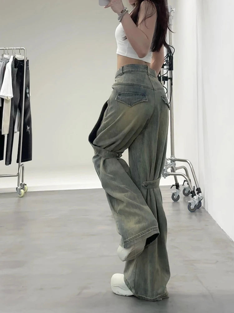 Women's Hip Pop Wide Leg Jeans