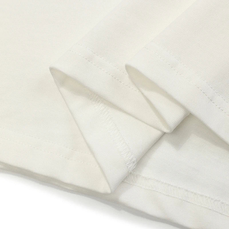 Blurred Graphic Casual White T-Shirt