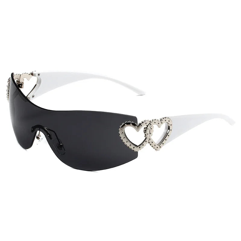 Y2K Conjoined Heart Glasses
