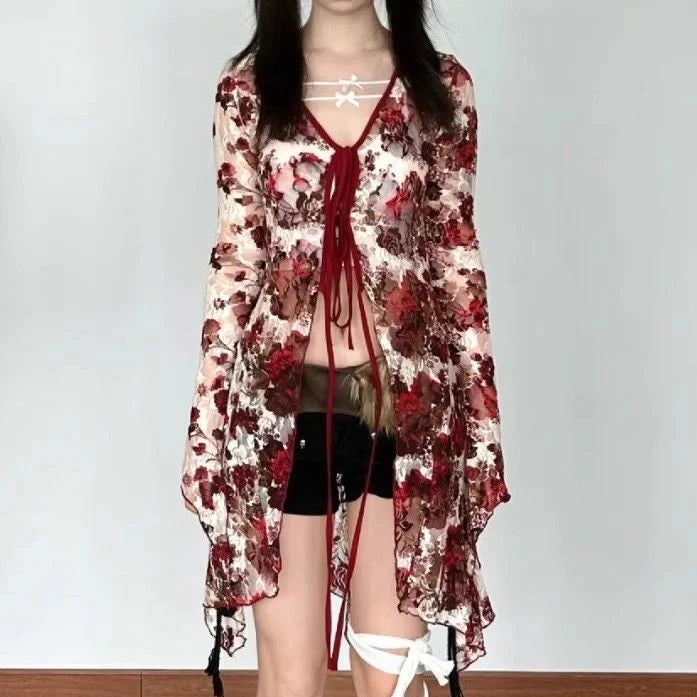 Long Jacquard Flare Shirt