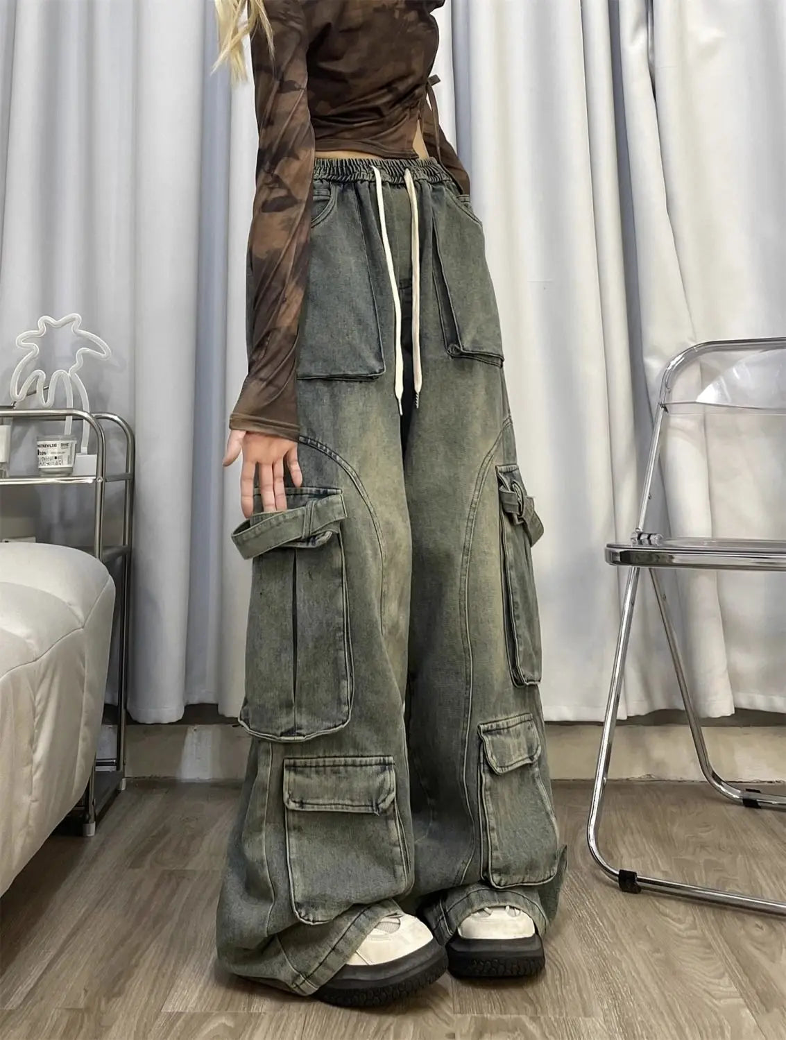 Straight Leg Multi-Pocket Cargo Pants