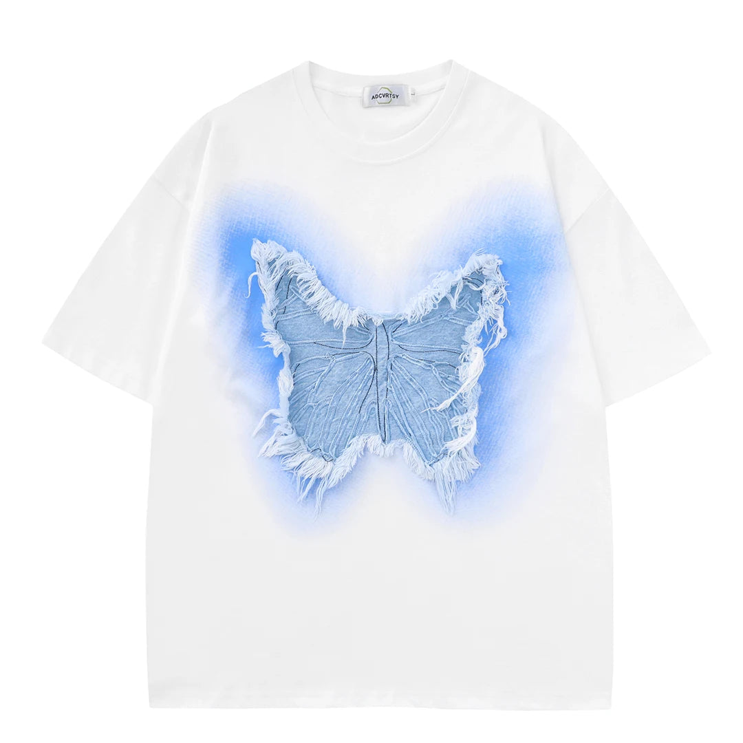 Butterfly Tassel Patch Graphic T-Shirt