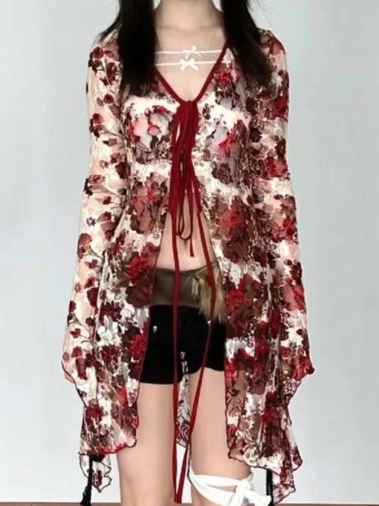 Long Jacquard Flare Shirt