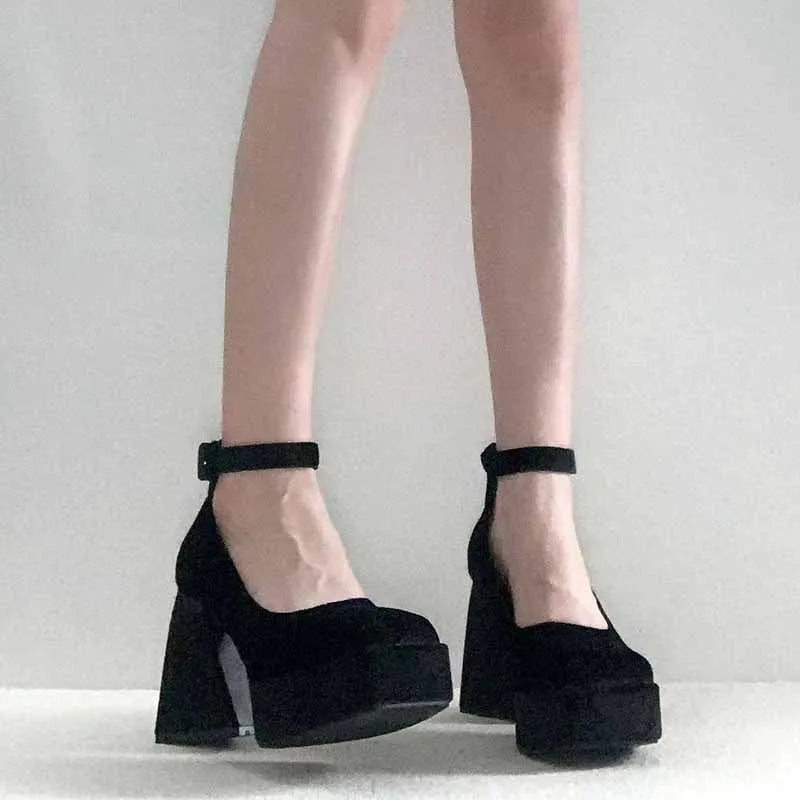 Velvet Platform High Heels