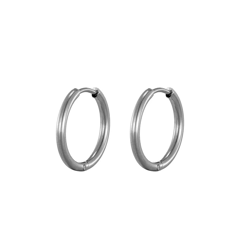 Round Oval & Heart Stainless Earrings