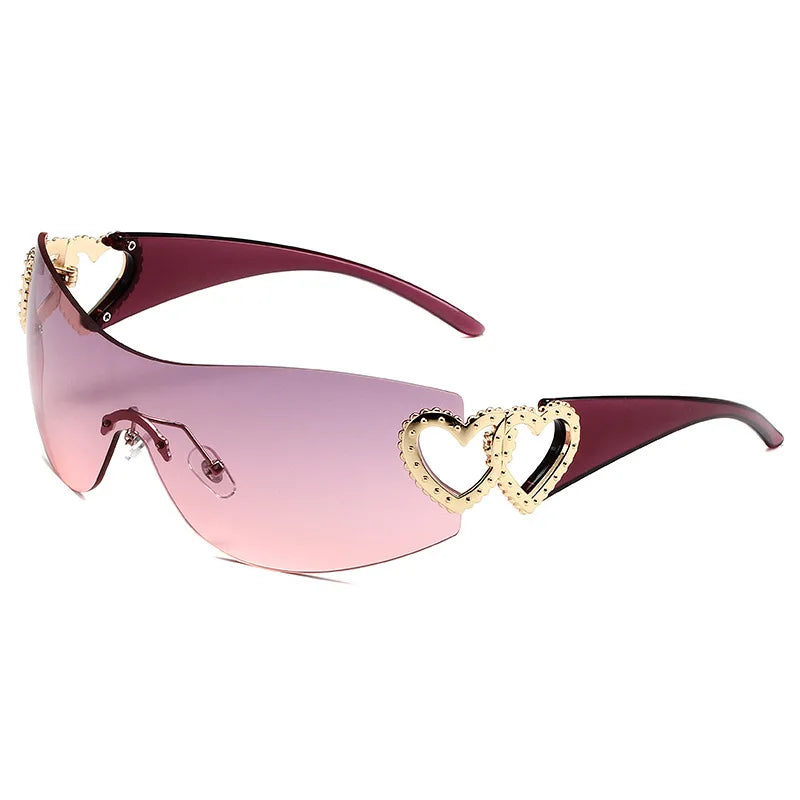 Y2K Conjoined Heart Glasses