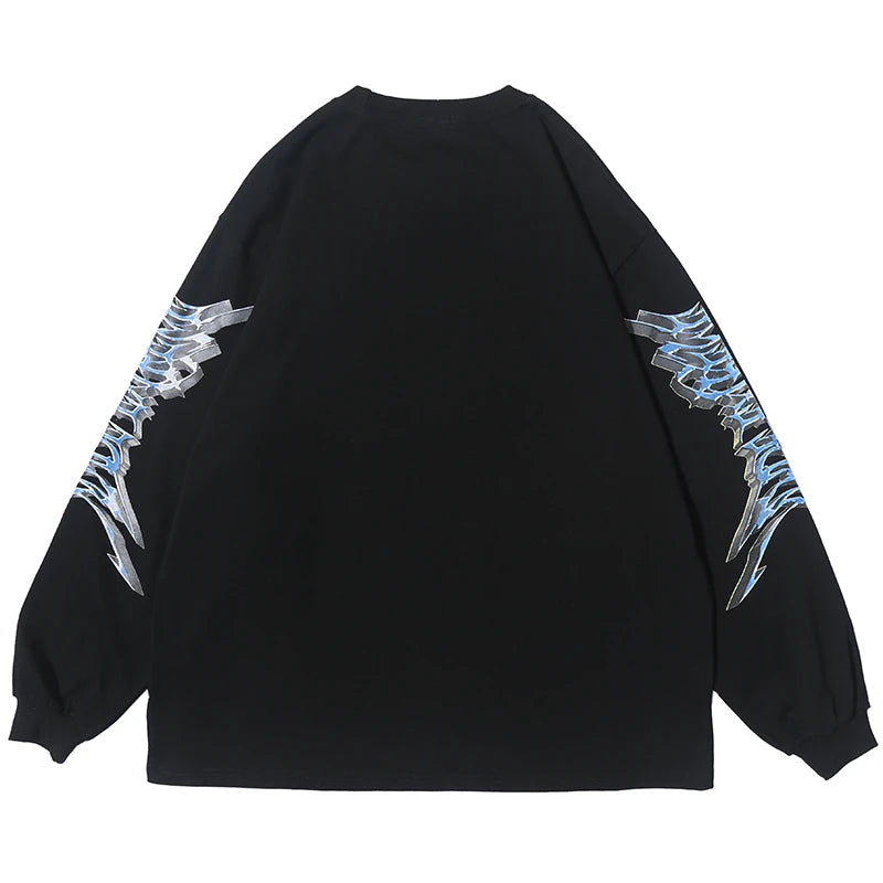 Retro Angel Print Loose Hip T-Shirt