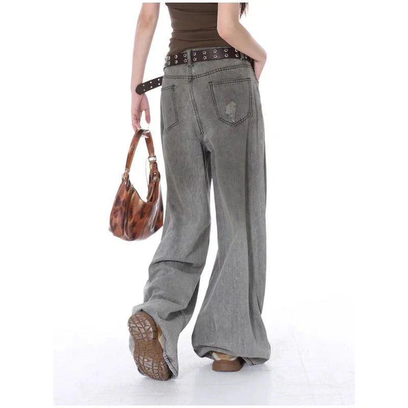 Vintage Grey Baggy Autumn Jeans