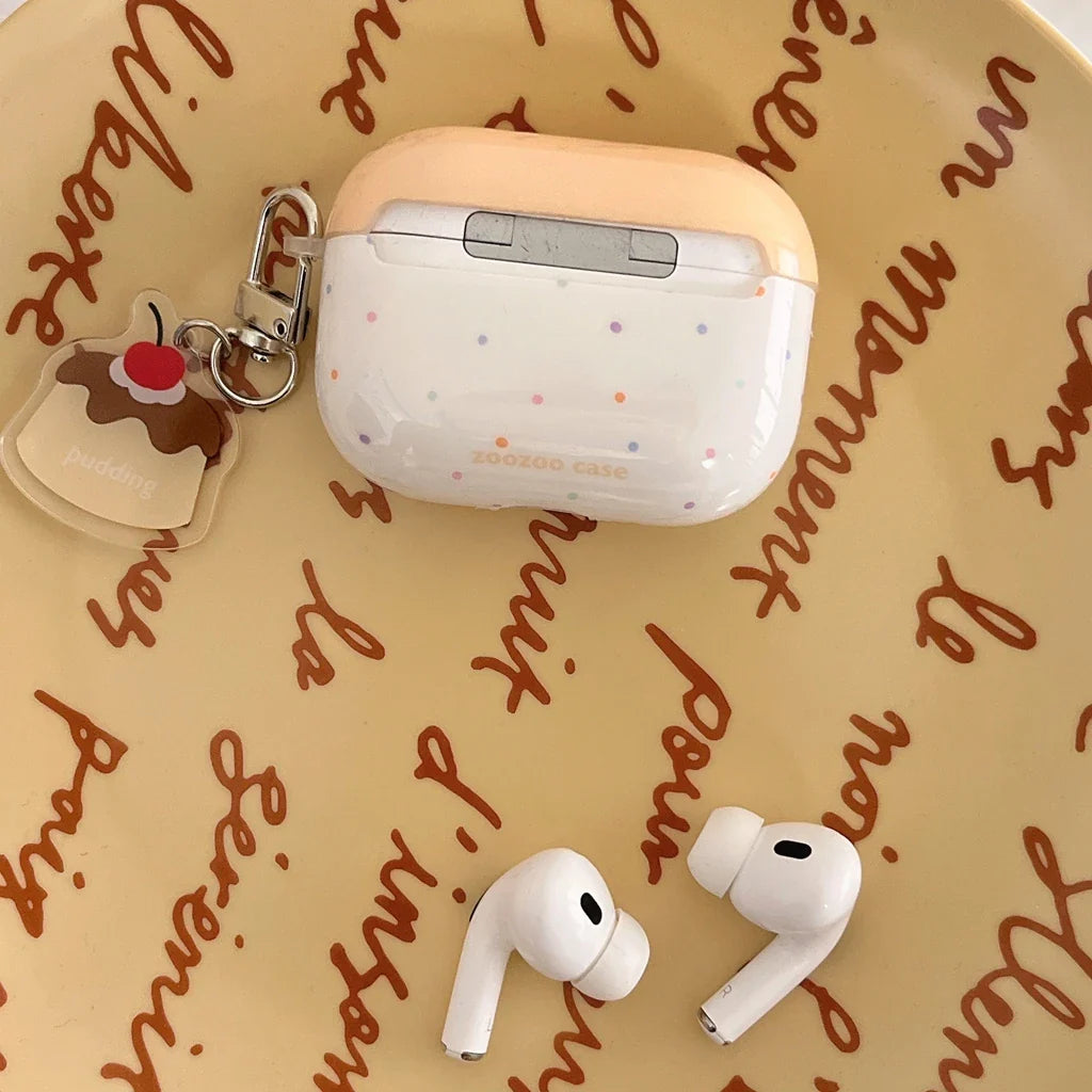 Estuche para auriculares con temática de pudín de postre