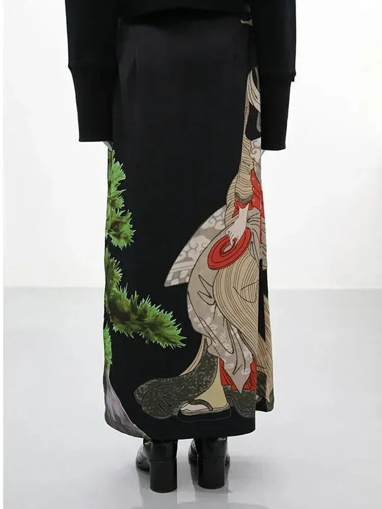 Black Tie Dye Split Skirts