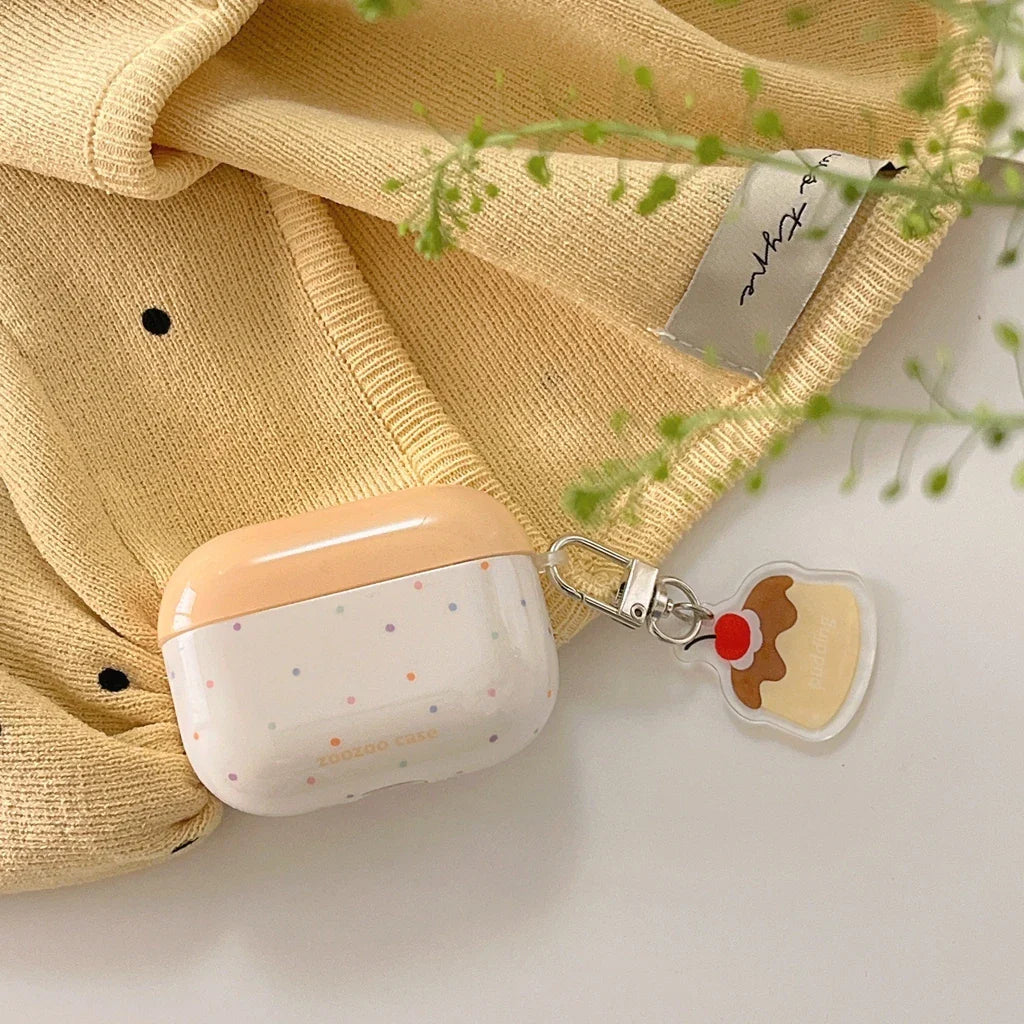 Estuche para auriculares con temática de pudín de postre