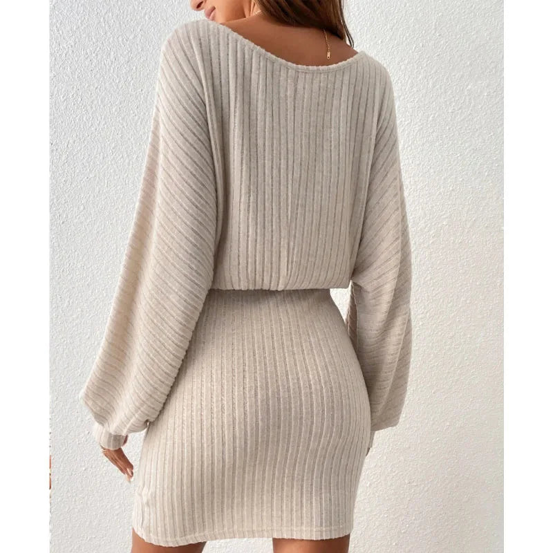 Belted Women's Knitted Dress