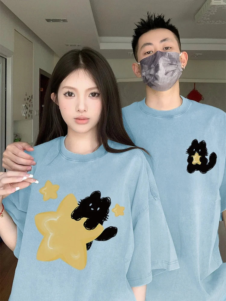 Yellow Star Cat T-shirt