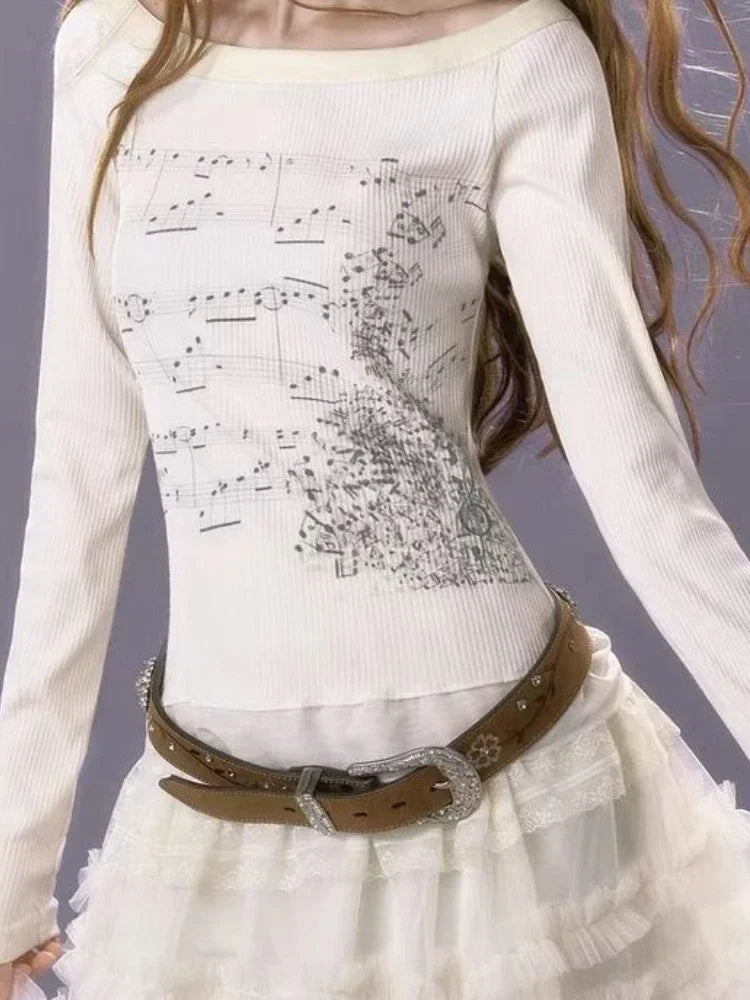 Vintage Lace Patch Slim Fit T-Shirt
