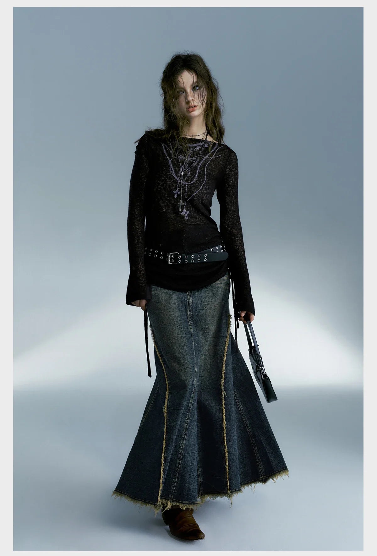 Top de manga larga grunge