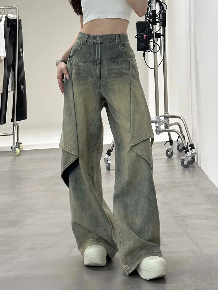 Women's Hip Pop Wide Leg Jeans