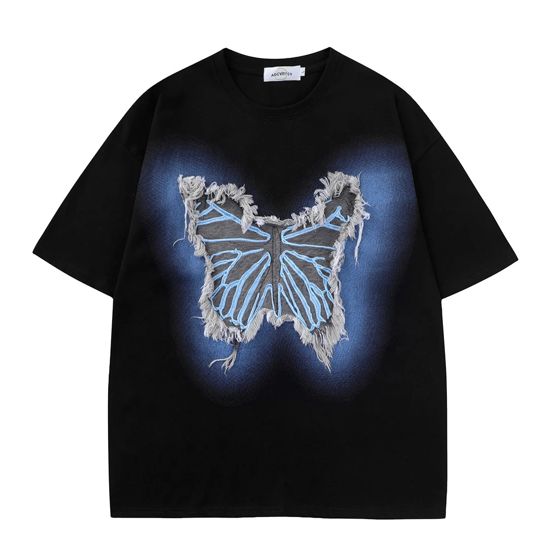 Butterfly Tassel Patch Graphic T-Shirt
