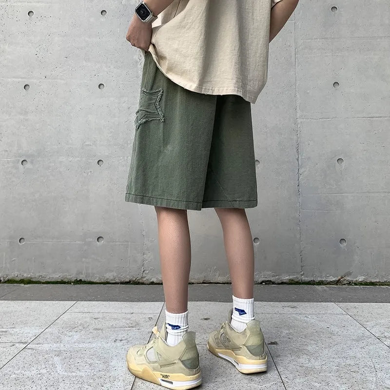 Vintage Star Loose High Waist Shorts