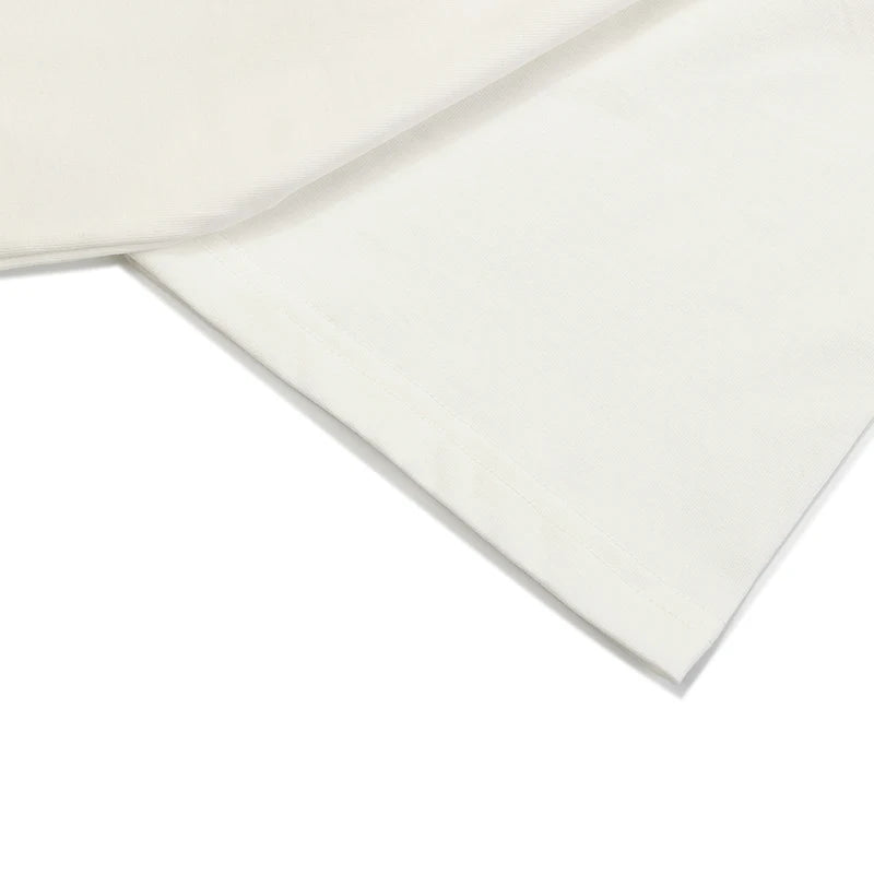 Blurred Graphic Casual White T-Shirt