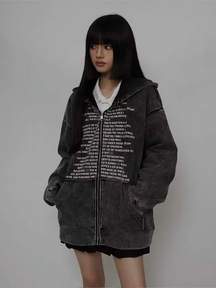 Cozy Oversized Zipper Hoodies Shirt