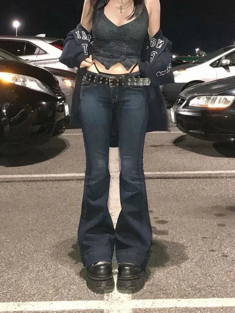 Blue High Street Low Rise Jeans