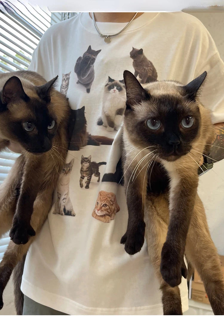 Y2k Cat Party T-shirt