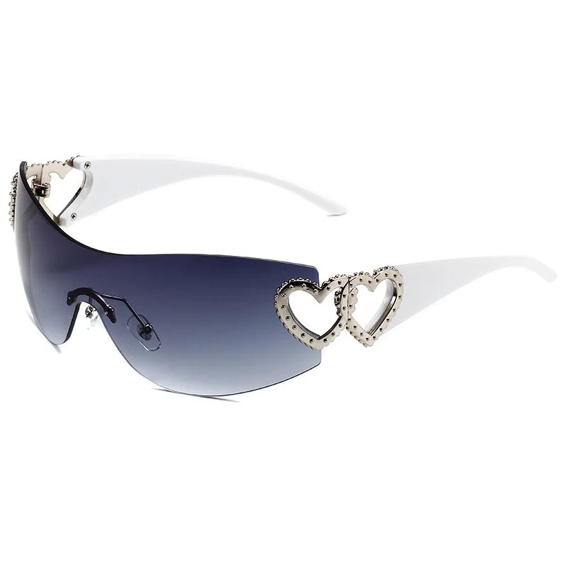 Y2K Conjoined Heart Glasses