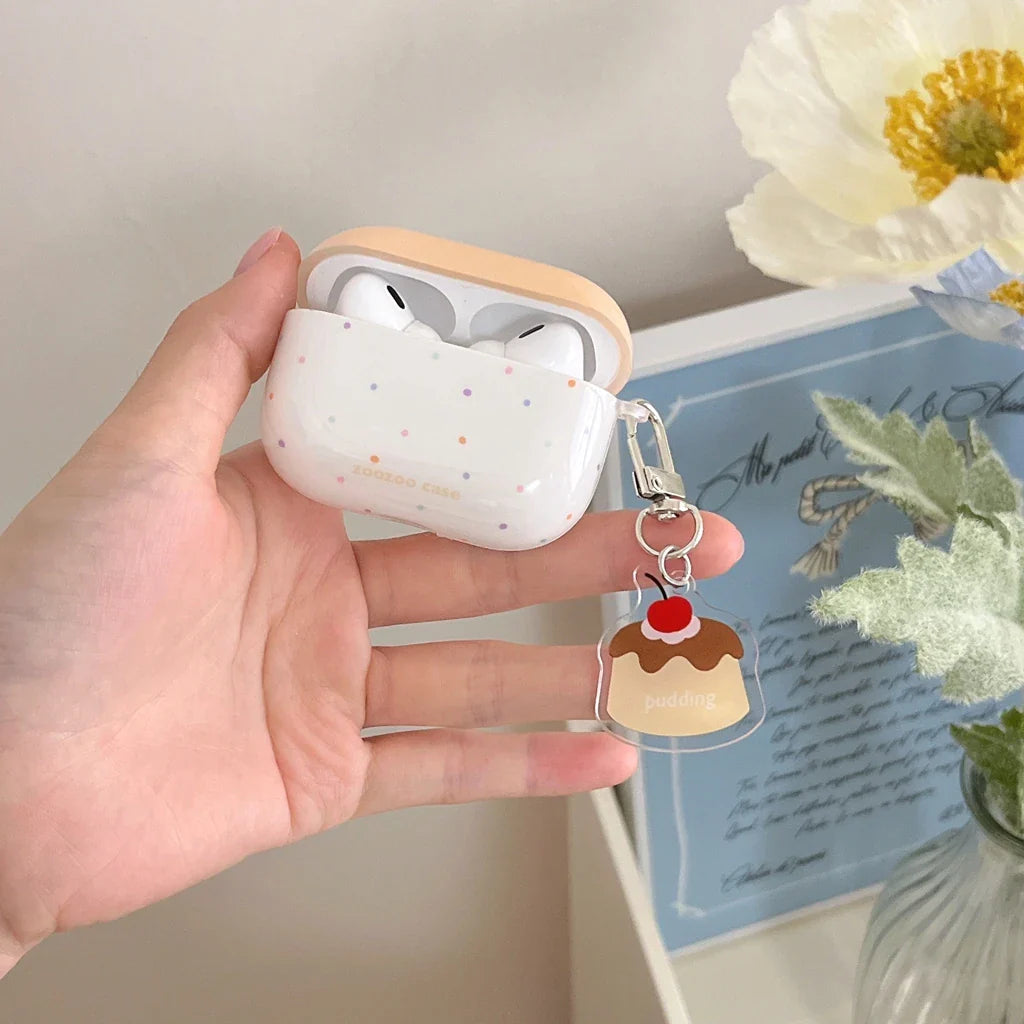 Estuche para auriculares con temática de pudín de postre