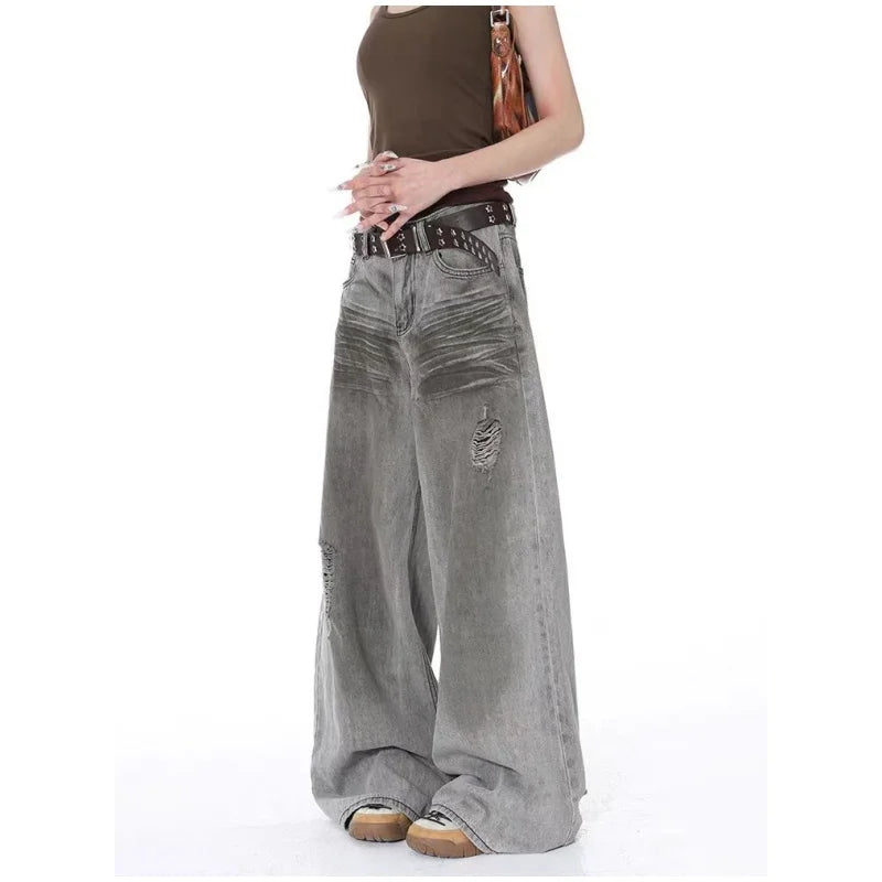 Vintage Grey Baggy Autumn Jeans