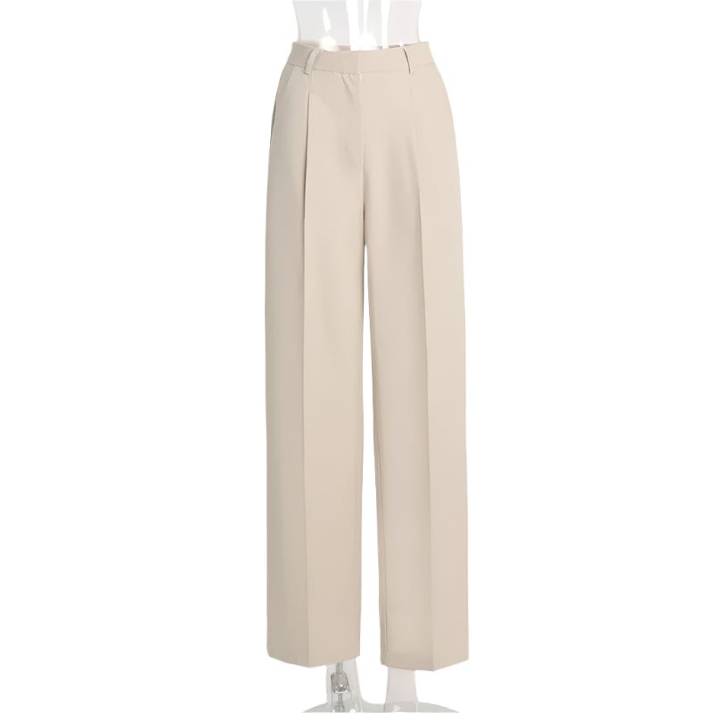 DGLUKE 2025 Nuevos Pantalones de Cintura Alta para Mujer, Pantalones Anchos de Moda para Mujer, Pantalones de Vestir Elegantes, Pantalones Rectos Negros, Ropa de Otoño
