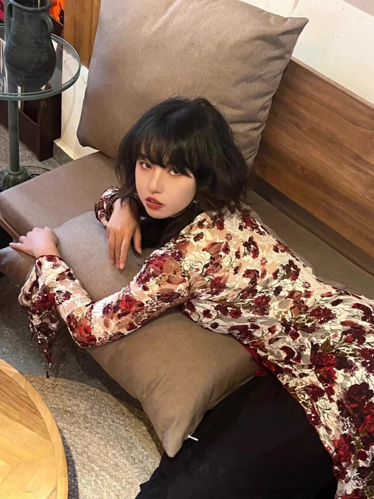 Long Jacquard Flare Shirt