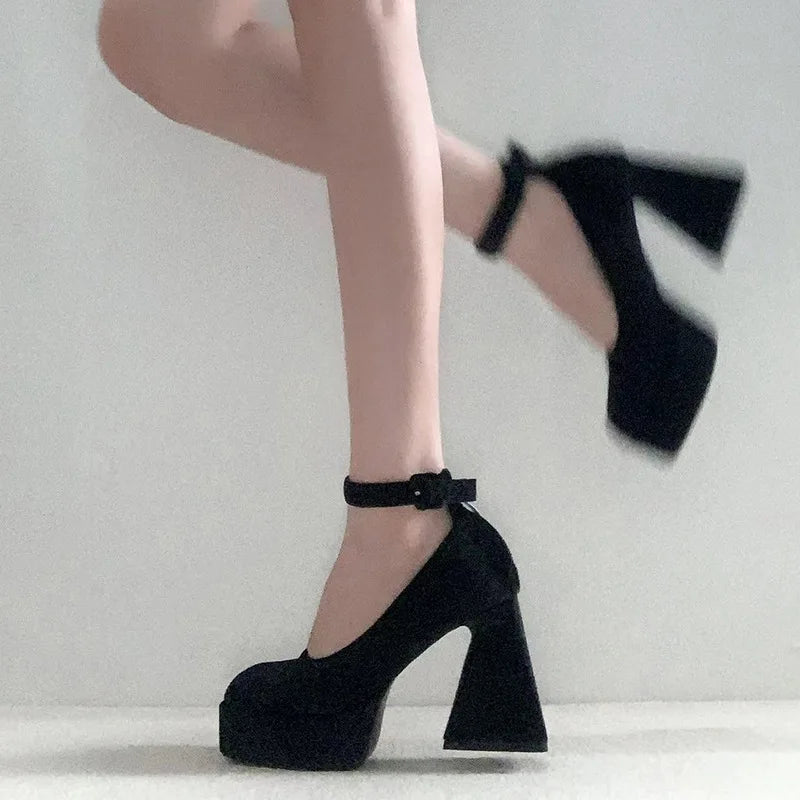 Velvet Platform High Heels