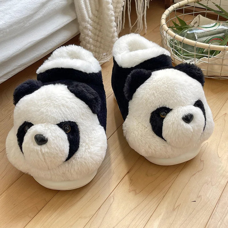 Cute Indoor Fluffy Panda Slippers