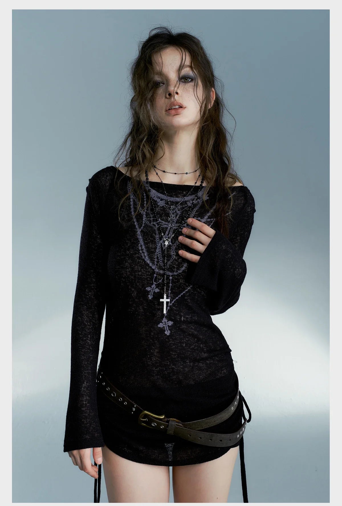 Top de manga larga grunge