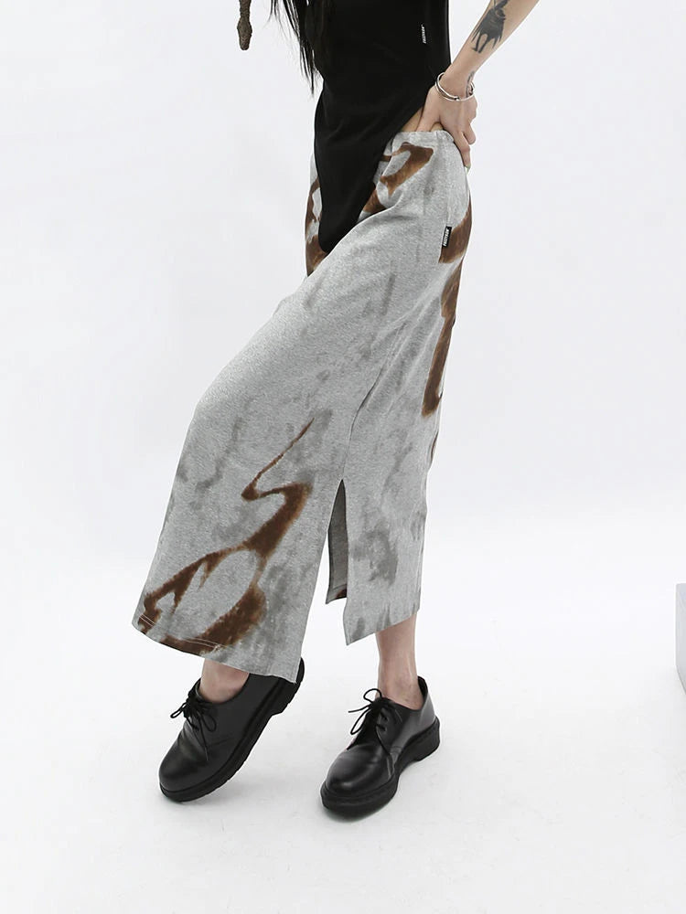 Retro High Waist Abstract Skirt